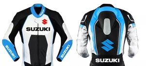 SUZUKI Leder Racing Jacke CE Armor Approved Biker Motorrad Ausrüstung Herren - Bild 1 von 3