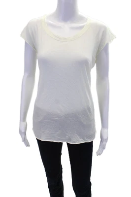 Camiseta Top Nili Lotan Mujer Algodón Cuello Redondo Manga Corta Amarillo Talla M Foto 1 de 4