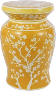 JONATHAN Y Lighting TBL1017 Cherry Blossom 12"W Ceramic Accent - Yellow - Picture 1 of 12