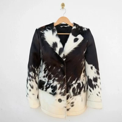 Cowhide Jacket – Mens Western Wear, Real Hair On Hide Coat - Image 1 of 4