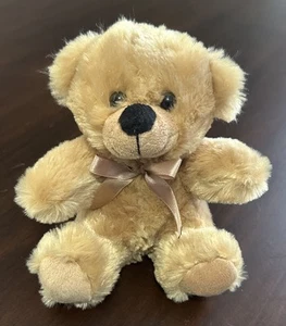 Plüsch In A Rush Nr. 119 Teddybär Erdnussbutter braun Stofftier mit Schleife 7 Zoll - Bild 1 von 10