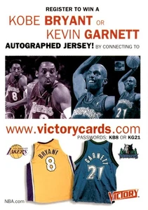 🏀 2000 Upper Deck Victory Promo - Kobe Bryant / Kevin Garnett 🔥 Insert Card - Bild 1 von 2
