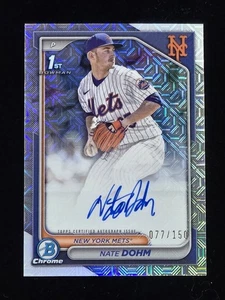 Bowman Nate Dohm 2024 primer cromo HTA Choice automático 077/150 New York Mets #CPA-ND - Imagen 1 de 2