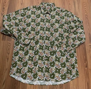 Allan Flusser Shirt Mens 2XL Paisley Button Down Collared Long Sleeve Dress - Picture 1 of 12