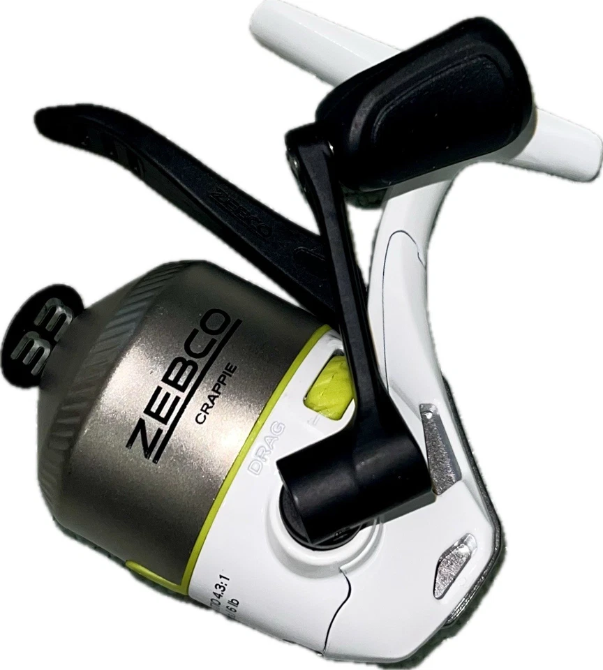 CARRETE GIRATORIO GATILLO ENGRANAJE ZEBCO CRAPPIE 33 MICRO 4.3:1 con ALERTA DE MORDIDA Foto 1 de 4