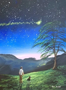Pete Rumney Art Wander With The Stars Artwork Signed Peaceful Evening Dog Walk - Picture 1 of 5