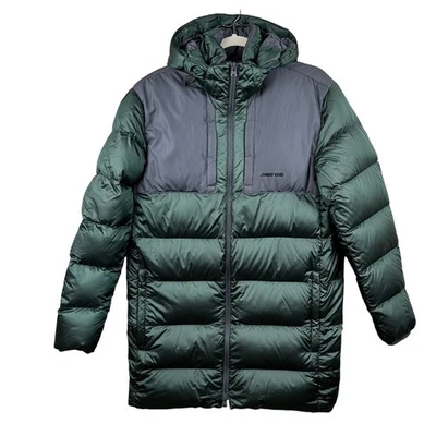 Lands' End Men's Down Wide Channel Parka Puffer Jacket Coat Green Small - Image 1 of 4