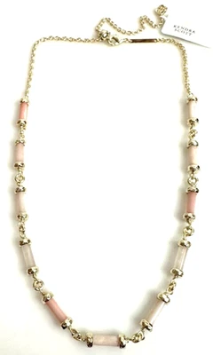 Colar Kendra Scott Gigi Bead Strand em Rosa Mix / Tom Dourado NOVO - Imagem 1 de 4