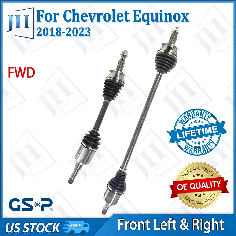 OE Front Pair Left Right CV Axle Shaft For 2018-23 Chevy Equinox GMC Terrain FWD - Image 1 of 4