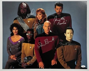 Star Trek The Next Generation Cast JSA Signed Autograph 16 x 20 Patrick Stewart - Picture 1 of 6