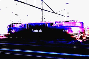 EKTACHROME SLIDE OF AMTRAK GG-1 #903 (ex-#4900) HARRISBURG, PA - Picture 1 of 1