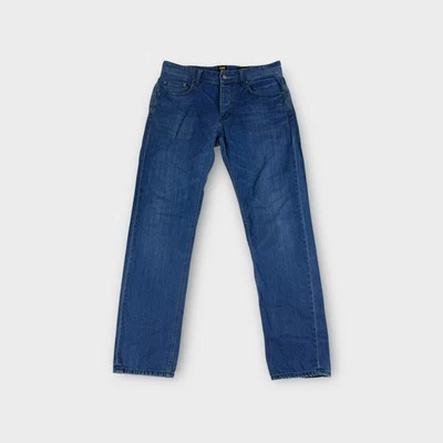 Lee L3 Straight And Narrow Dark Blue Cotton Casual Denim Jean Men's 32 Short - Image 1 of 4