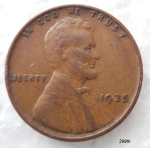 1935 Wheat Penny Error "Lamination" @ "9" - Picture 1 of 6