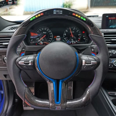 Carbon Fiber Steering Wheel LED for BMW F30 F32 F36 F21 M2 M3 M4 F22 F87 F80 F82 Foto 1 de 4