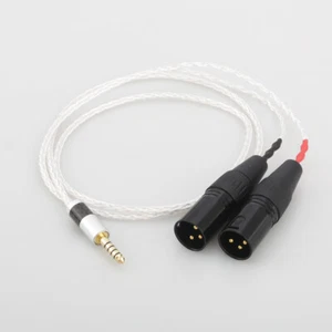 8 Cores Silver Plated 4.4mm Balanced Male To Dual 2x 3pin XLR Balanced Cable - Picture 1 of 10