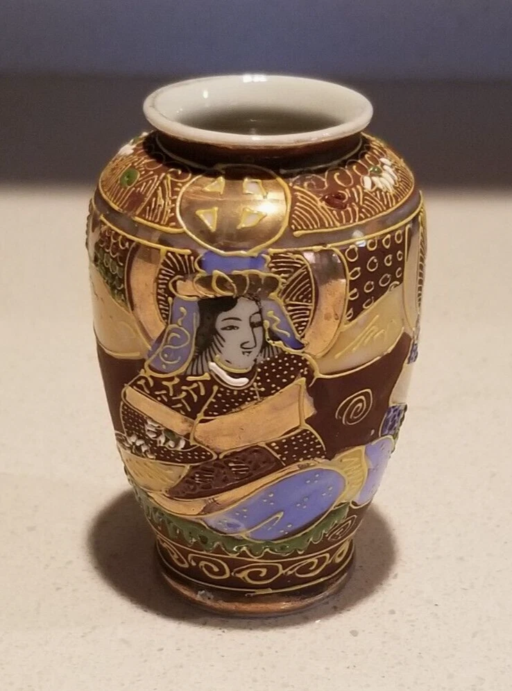 陶瓷多色老式原版古董日本花瓶| eBay