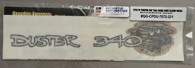 Plymouth Duster 340 Dust Cloud Tail Panel Decal QG-CPDU-7072-221 Fits 1970-1972 - Image 1 of 4
