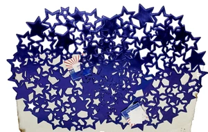 2er Set gleiche unklare runde Tischsets aus Vinyl (15") USA PATRIOTISCH BLAUE STERNE, BL - Bild 1 von 11