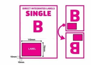 Single Integrated Label 110 x 76mm Style B 10 SHEETS HALF PRICE (SEE LISTING) - Picture 1 of 2