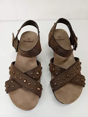 Womens Brown Studded RUFF HEWN Strappy Sandal Size 7.5 M - Image 1 of 4