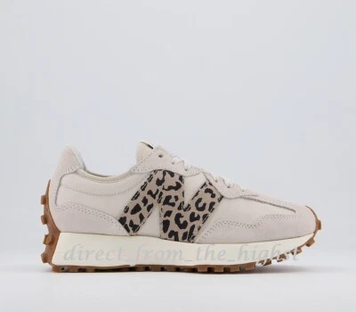 New Balance 327 OFF WHITE MOONBEAM BEIGE LEOPARD PRINT TRAINERS All SIZES