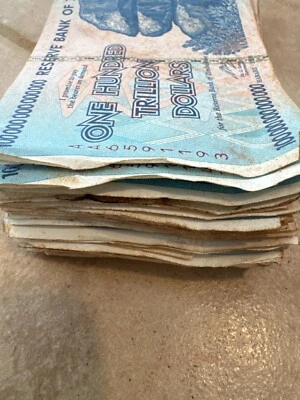 🇿🇼 ZIMBABWE 100 TRILLION DOLLAR NOTE AA/2008 P-91 • CIRCULATED - Image 1 of 4