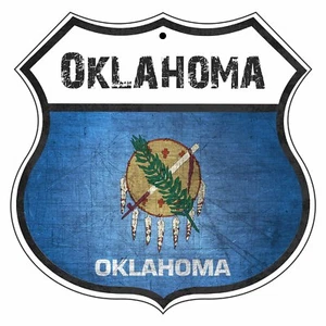 Letrero escudo Oklahoma Country Flag Highway Road Garaje Decoración Regalo Oklahomaans - Imagen 1 de 1