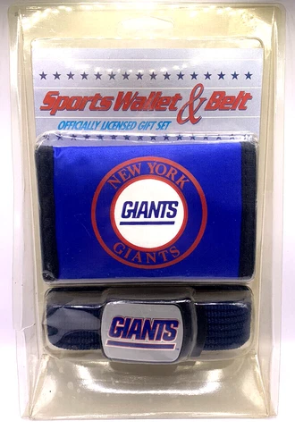 Vintage Rico New York Giants Sports Trifold Wallet and Team Belt Combo Set Cover