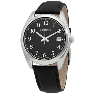 Seiko Sapphire Quartz Black Dial Men's Watch SUR461P1 - Picture 1 of 3