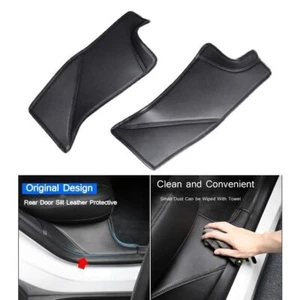 2 Pcs LHD/RHD Anti Kick Pad PU Leather Rear Door Sill Protector Auto - Photo 1/8
