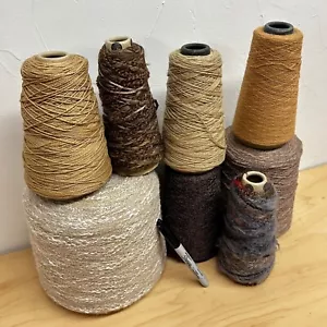 7+ Lbs. Mixed fiber LOT Yarn on Cone Machine KNITTING crochet weaving KNIT - Picture 1 of 11