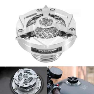 Mesh Fuel Gas Oil Tank Cap Cover For Harley Davidson Sportster 883 1200 Chrome - Image 1 of 4
