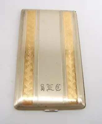 Elgin Sterling Silver Cigarette Case 125.8 Grams With Decoration • 148.72$