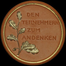 BERLIN: Teilnehmer-Medaille 1922, Porzellan - braun & gold. DEUTSCHE KAMPFSPIELE