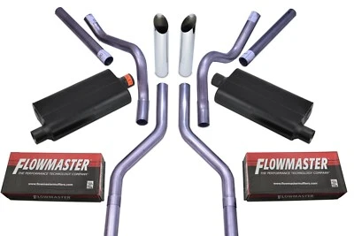 Chevy GMC C10 63-72 2.5" Dual Exhaust Kits Flowmaster 50 Series Slash Corner - Image 1 of 3