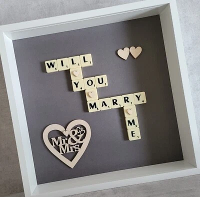 3. Marco de fotos de Scrabble amor parejas compromiso propuesta de boda Foto 1 de 4