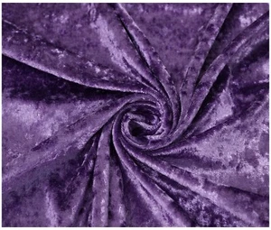 Amethyst Crushed Velvet Fabric Dress Craft Stretch Velour Material 60" Wide - Picture 1 of 4