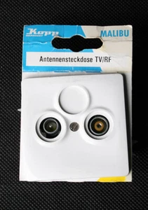 KOPP  MALIBU 2-Loch Antennendose TV-RF Dose Unterputz Farbe: arktis-weiss  - Bild 1 von 1