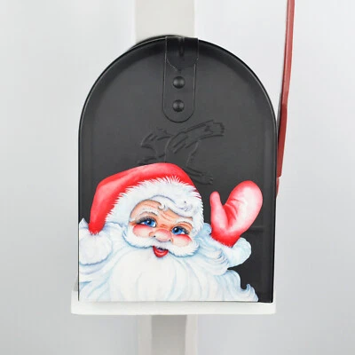 Cubierta parcial imán buzón rosa y rojo vintage Papá Noel opciones personalizadas Foto 1 de 4