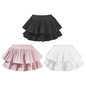 Casual Girls Skirt Badminton Short Skirts Tennis Sports Skirts Solid Color