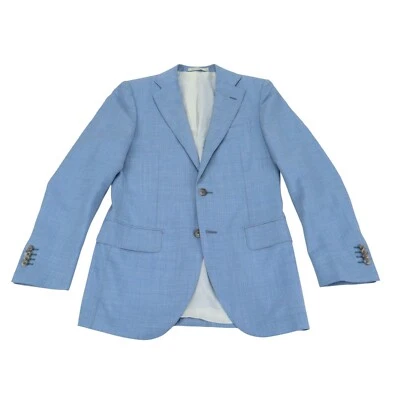 Suitsupply Lazio 100% Italian Lightweight Wool Light Blue Blazer Sport Coat 34R - Image 1 of 4