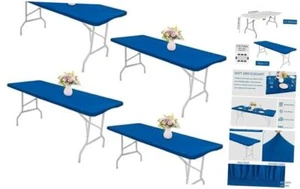 4 Pack Spandex Tablecloth Table Top Cap Cover Stretch Fitted Tablecloth - Picture 1 of 8