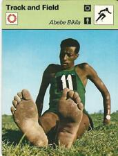 1977-79 Sportscaster Card, #06.01 Track, Abebe Bikila, Ethiopia