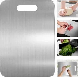 Titanium Chopping Board – Double-Sided Stainless Steel Kitchen Cutting Board - Picture 1 of 7