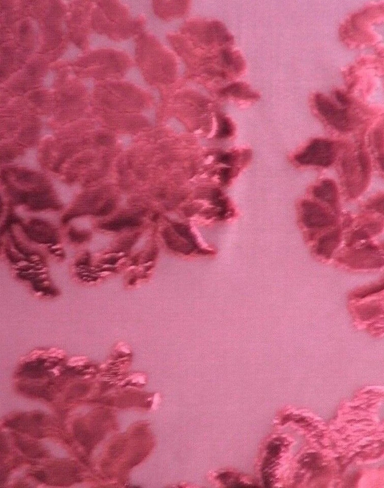 OSBORNE & LITTLE Soubise Red Floral Salon Velvet Remnant New - Image 1 of 1