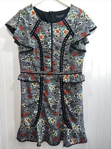 Laundry by Shelli Segal Dress Womens Medium Ruffled Short Sleeve Short Mini - Picture 1 of 7