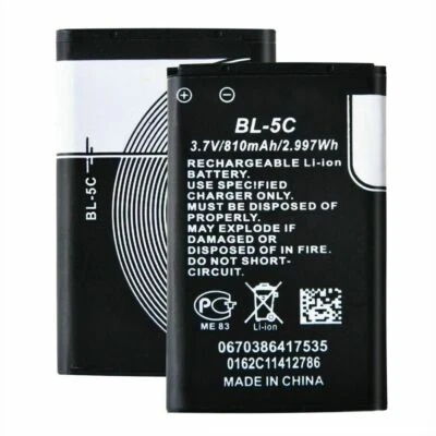 Batería 1020 mAh BL-5C para teléfono Nokia N70 N91 N72 E60 1100 3110 3650 7600 1600 Foto 1 de 4