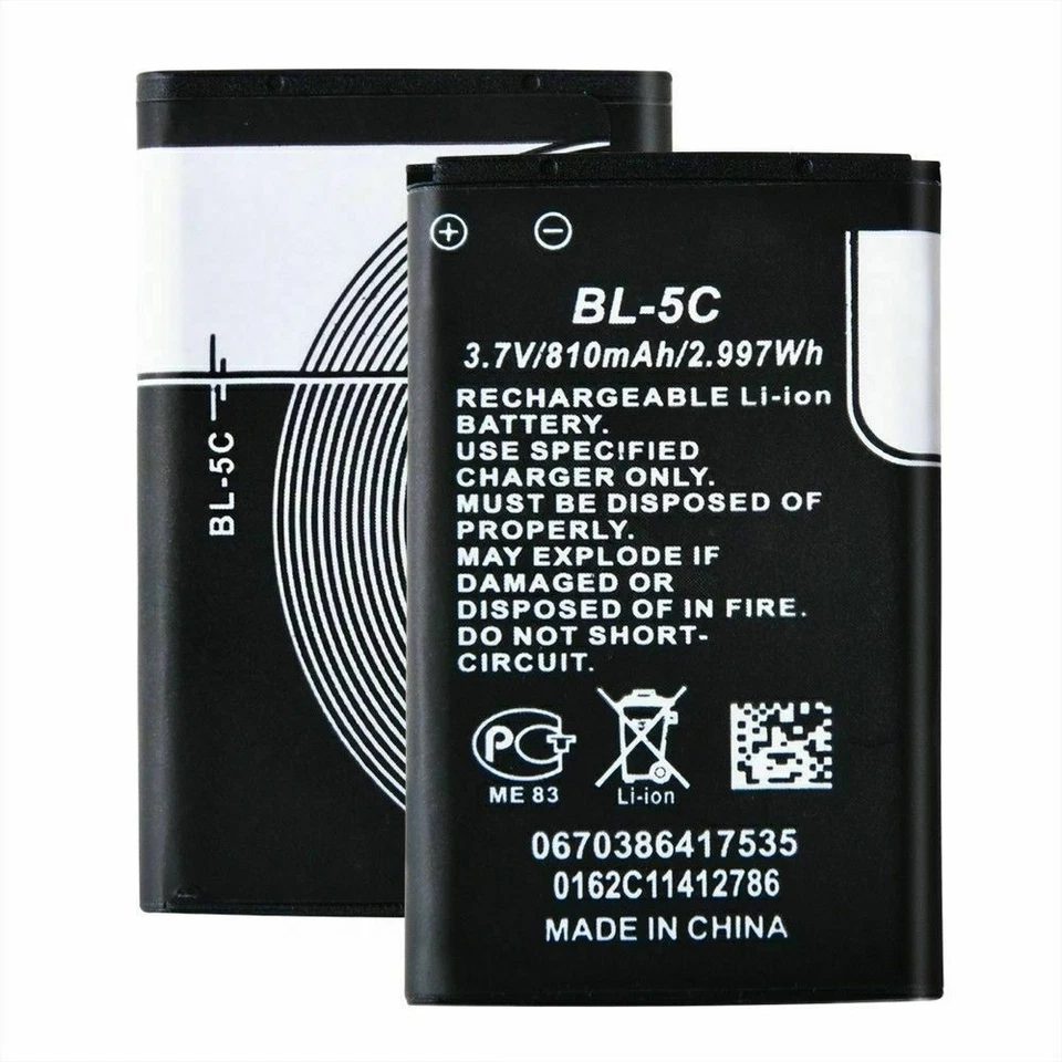 Batería 1020 mAh BL-5C para teléfono Nokia N70 N91 N72 E60 1100 3110 3650 7600 1600 Foto 1 de 4