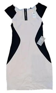 Creme & Weiß Bandage Kleid Bodycon Mini Express Größe Small - Bild 1 von 3