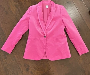 J Crew Factory Velvet One Button Blazer Rose Pink Lined Size 4 - Picture 1 of 12